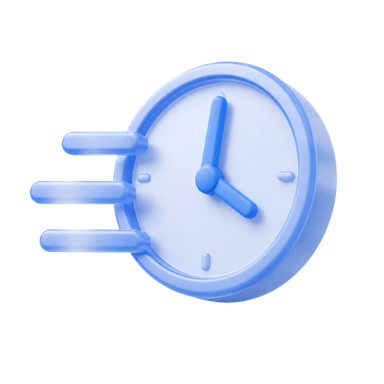 A blue clock moving quickly